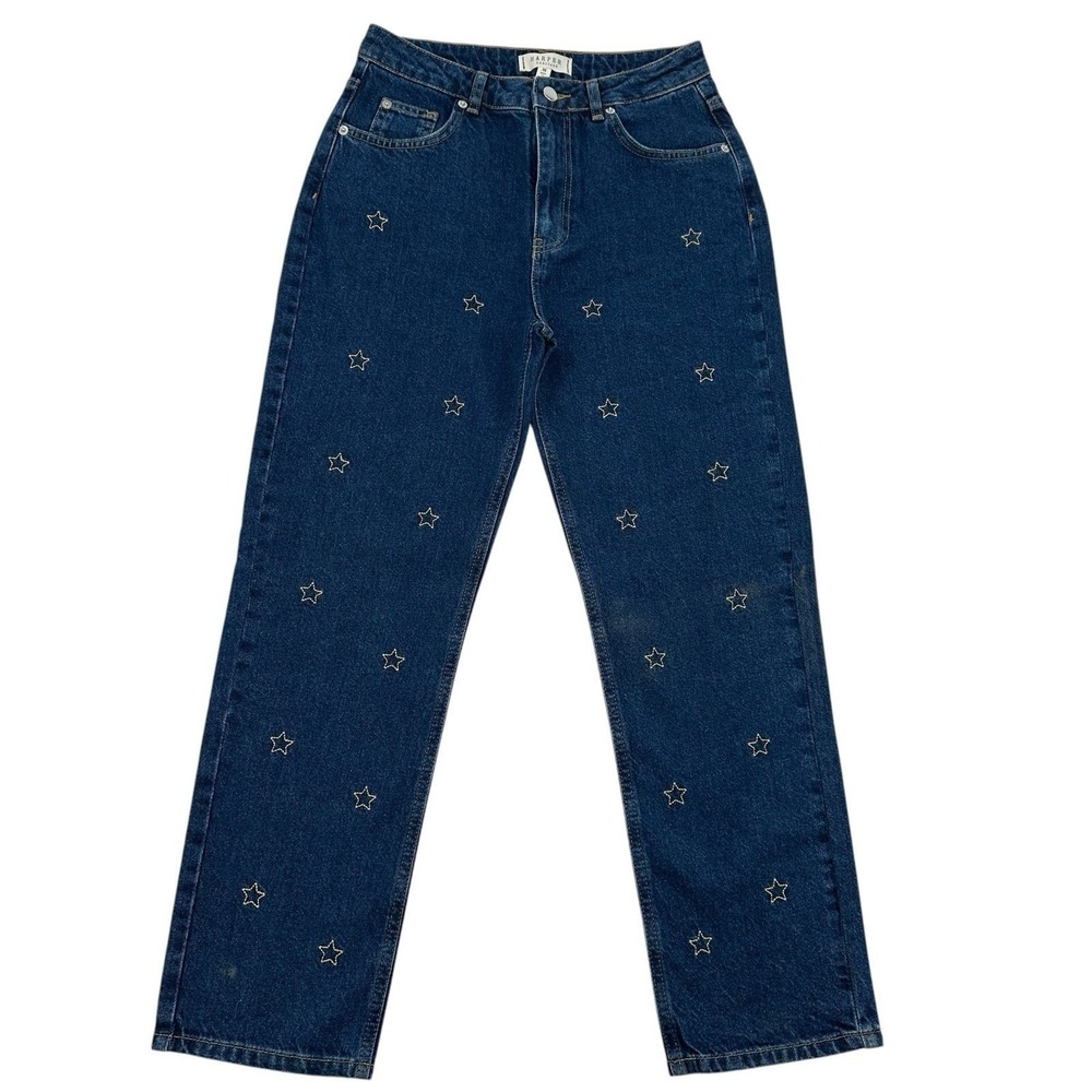 Harper Heritage Francesca's Women 26 Star Embroidered High Waist Jeans Artsy